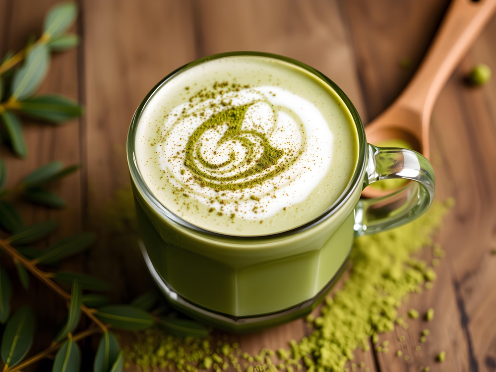 horké matcha latté